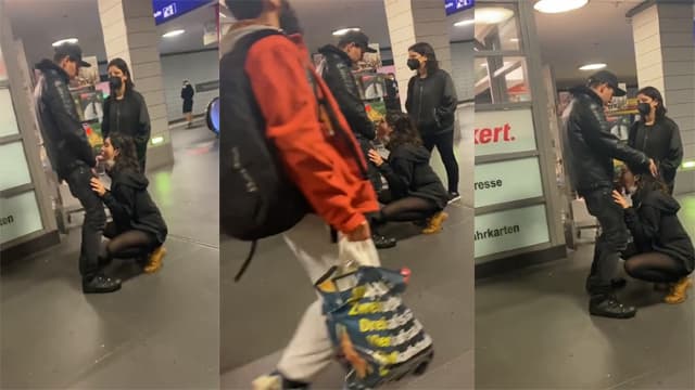 Lovers Caught Giving Blowjob – Metro Station Sex Video