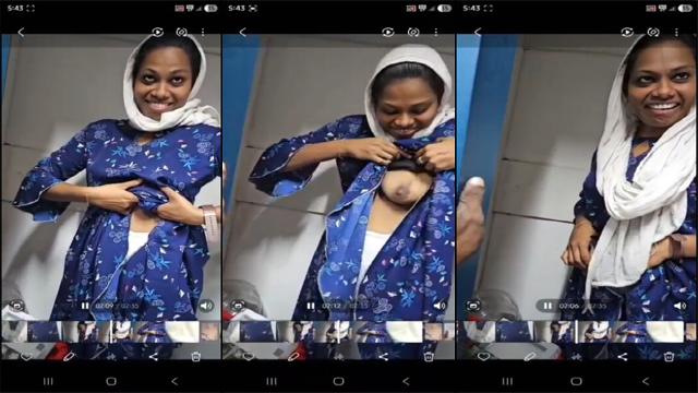Real Desi Shy Girlfriend Boobs Reveal In OYO Room