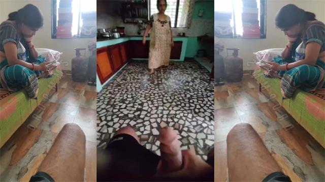House Owner Son Masturbating Infront Of Maid Aunty