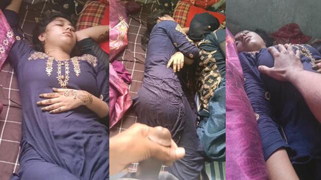 Sleeping Sister Brother While Jerking His Cock